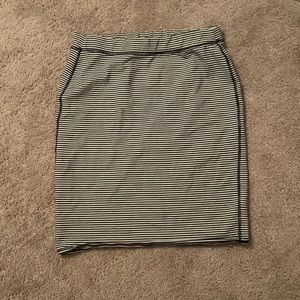 Navy and white striped tube skirt